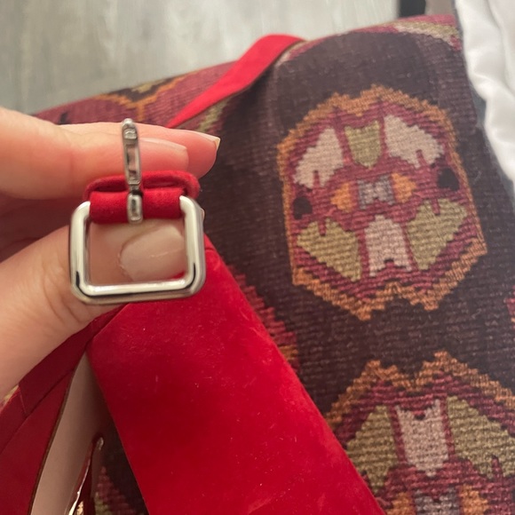 MIU MIU RED PLATFORM HEELS - Picture 9 of 16